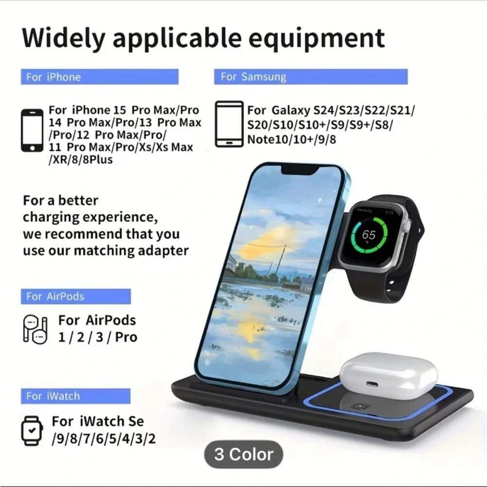 3-in-1 Wireless Charging Stand - White